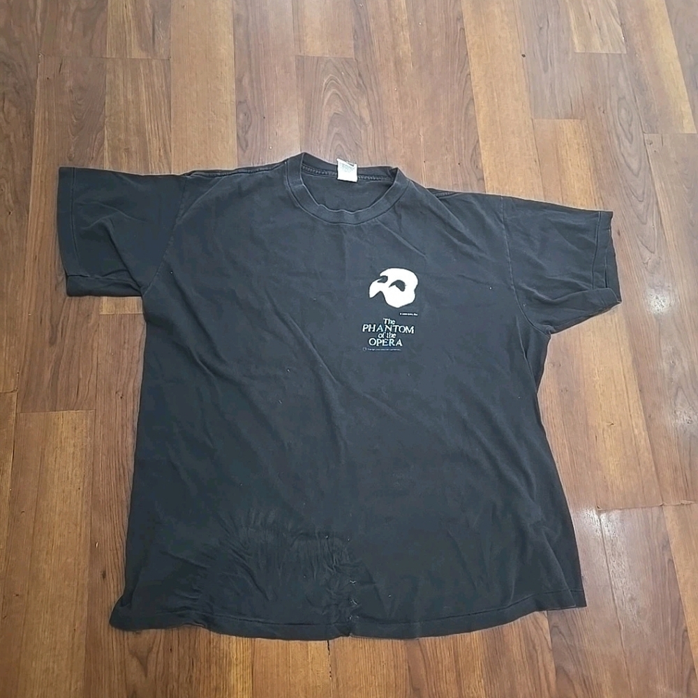 Vintage Mens 1986 Graphic Phantom of the Opera Black T Shirt Size XL Grunge Goth
